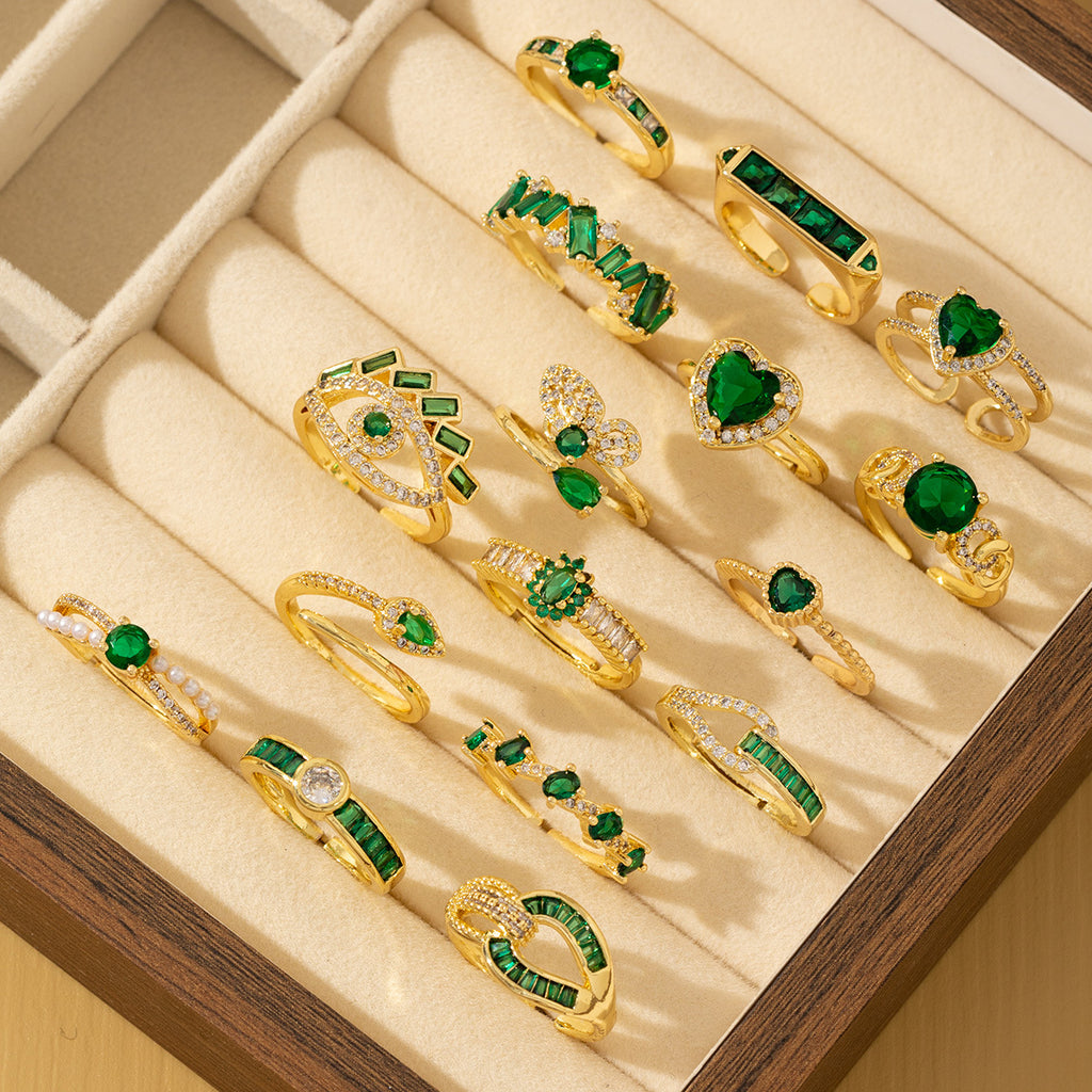 Vintage Emerald-look Diamond Ring