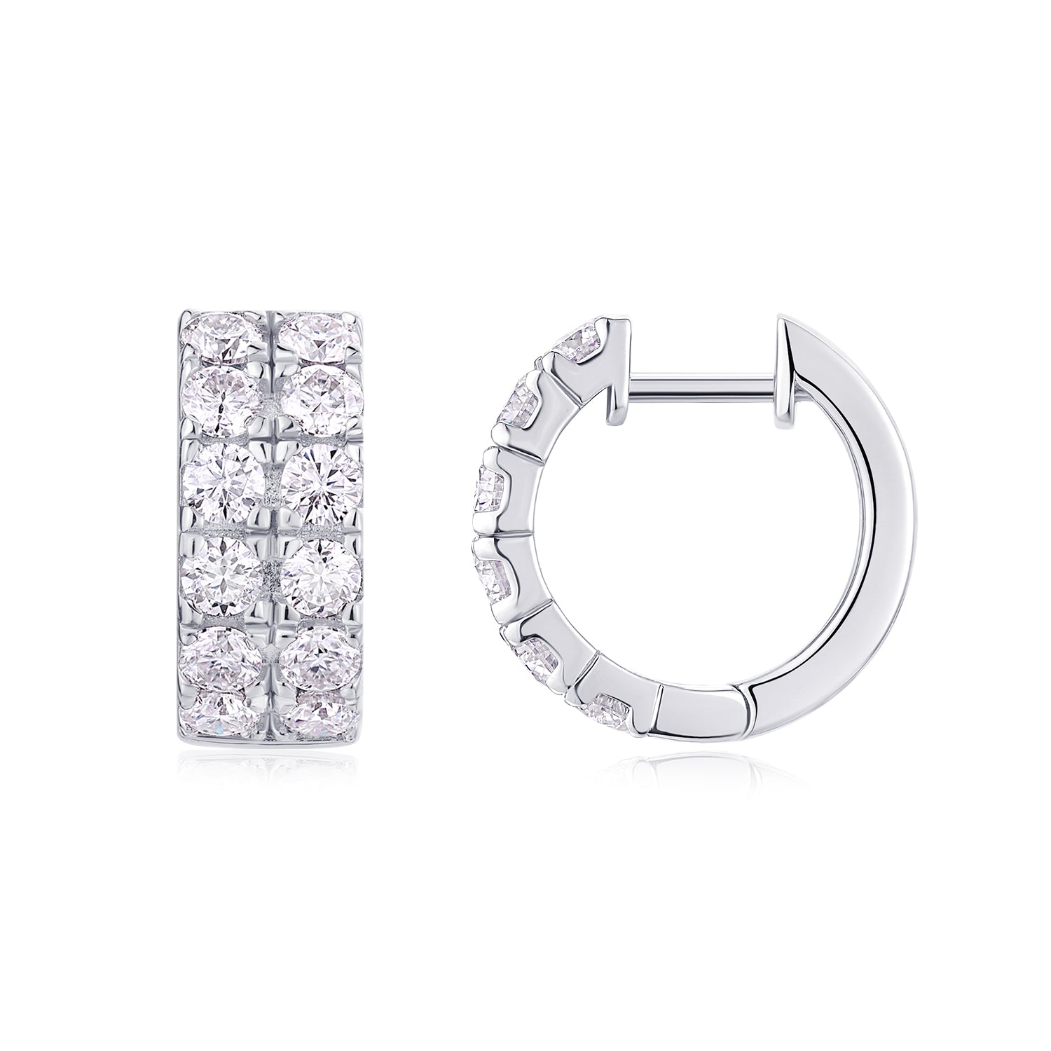 Dynamic - Top-quality Moissanite Luxury And Fashionable Light Luxury Jewelry, Silver Stud Earrings S925, Silver-plated Platinum