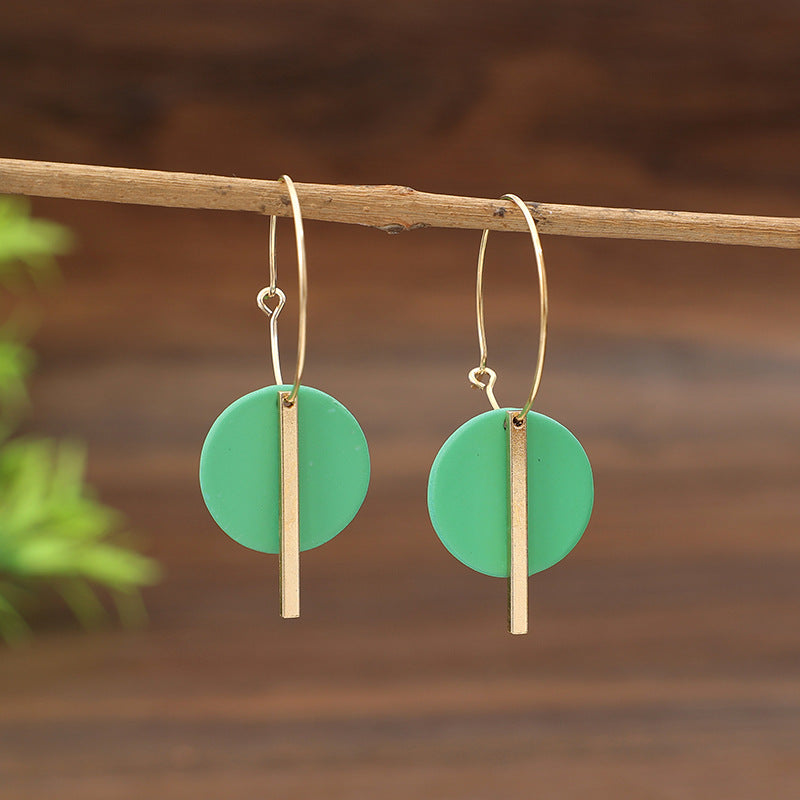 Retro-style Elegant Round Patchwork Long Alloy Fashion Earrings