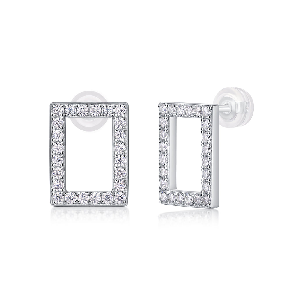 Shining Brightly - Top-quality Moissanite Luxury, Fashionable And Light Luxury Jewelry, Silver Stud Earrings S925, Silver-plated Platinum.