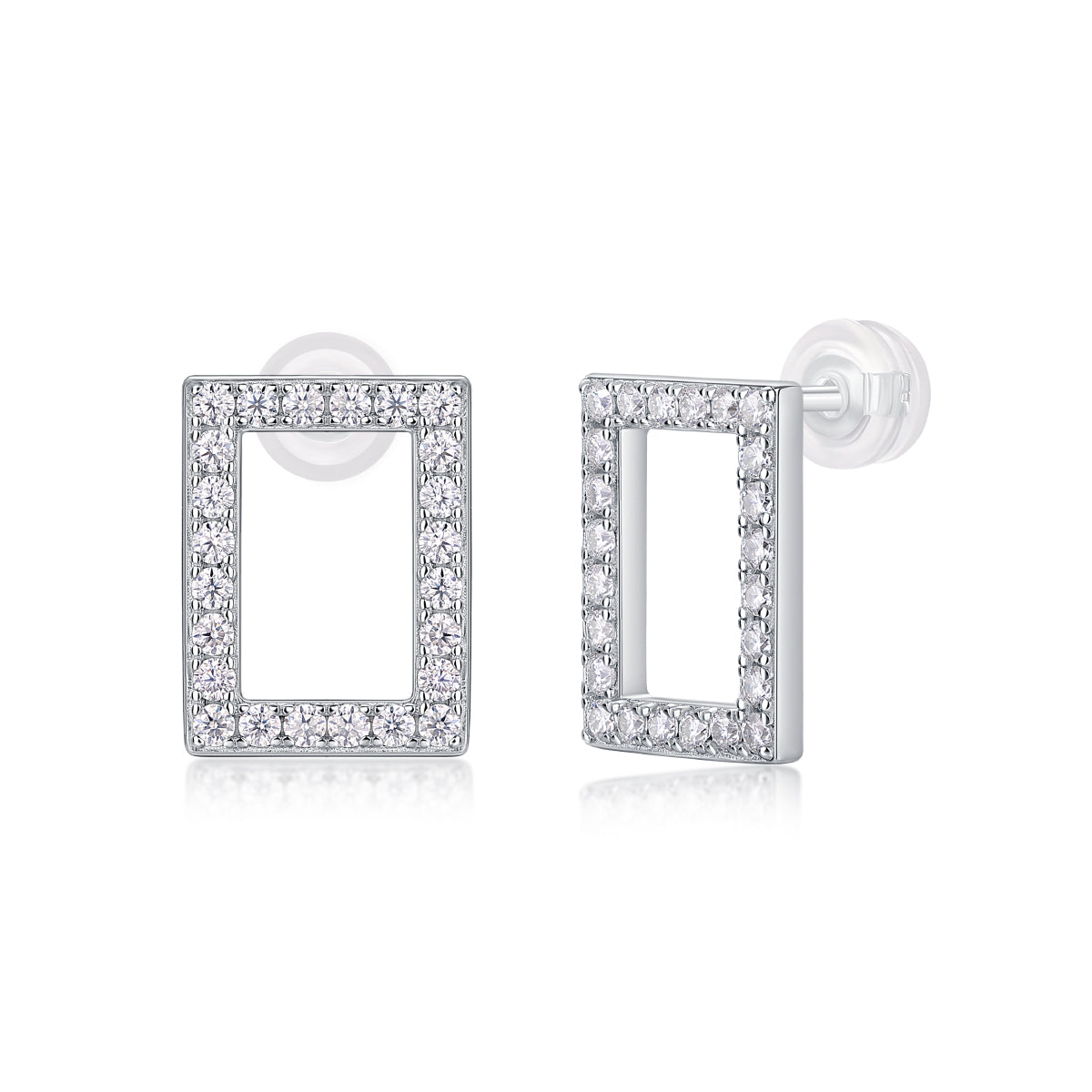 Shining Brightly - Top-quality Moissanite Luxury, Fashionable And Light Luxury Jewelry, Silver Stud Earrings S925, Silver-plated Platinum.
