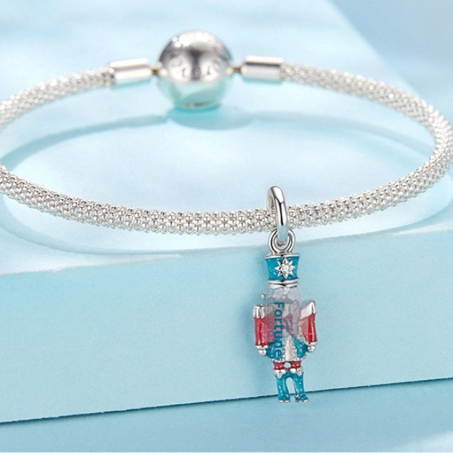 Silver Ziyun Original S925 Sterling Silver Nutcracker Pendant Parts Guardian Angel Diy Bracelet Lucky Beaded