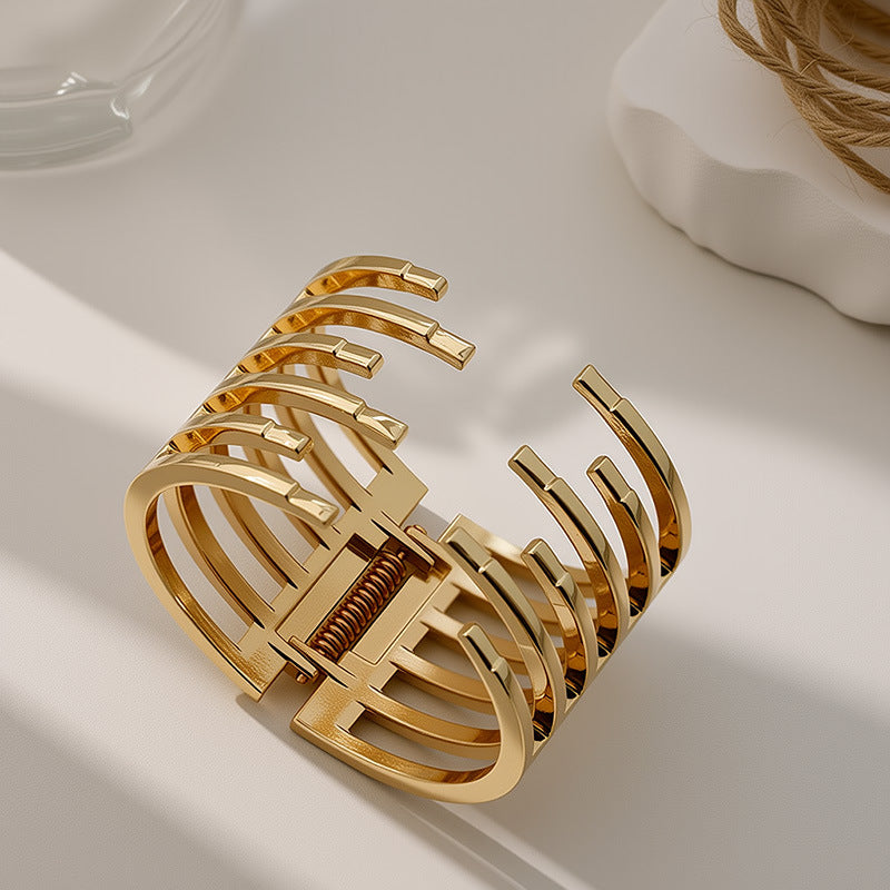 Womens Fashionable Textured Irregular-Mirror Bracelet