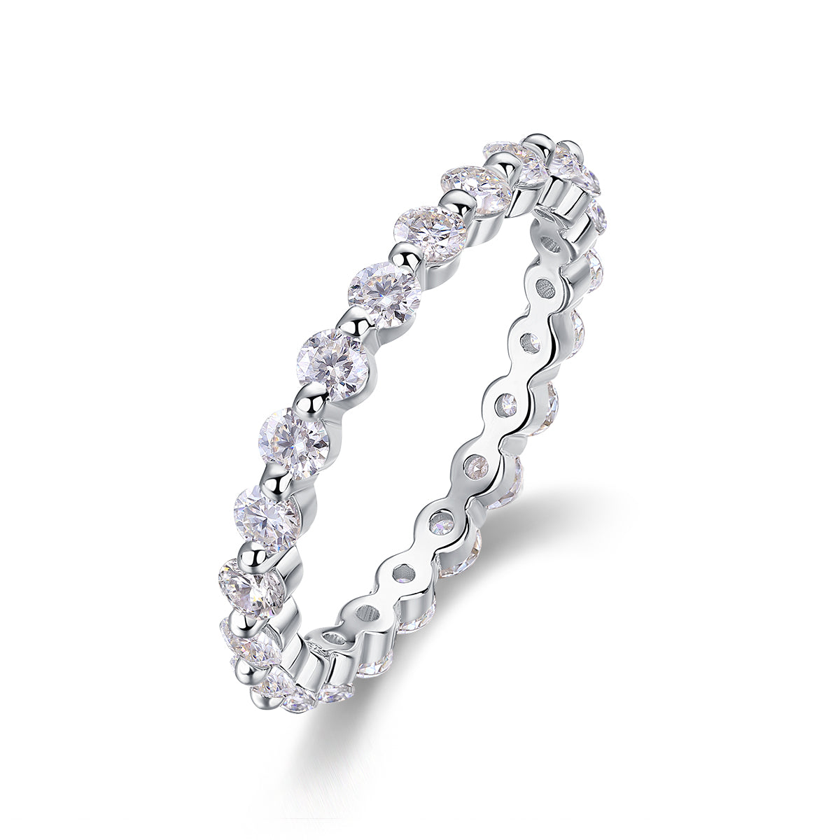 Capture This Moment - A Wedding Ring Set With Top-quality Moissanite S925 Silver And Platinum-plated Diamond Can Be Inspected With A Diamond Pen