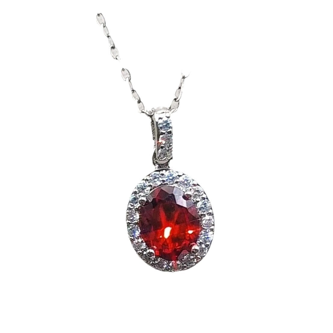 Mozanite-inspired Dove-egg Necklace With An Oval Shape