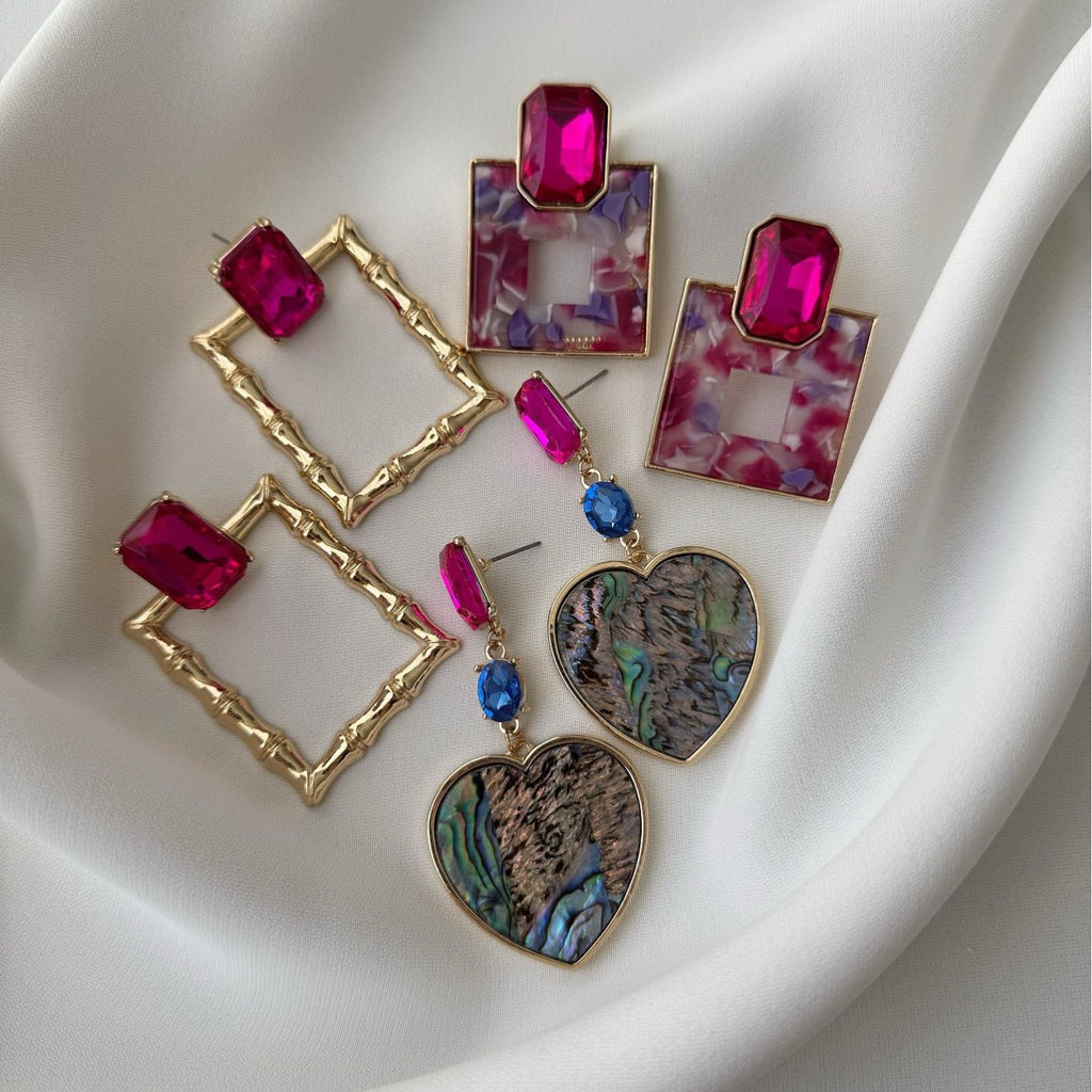 Retro Hollow Heart-Shaped Geometric Earrings