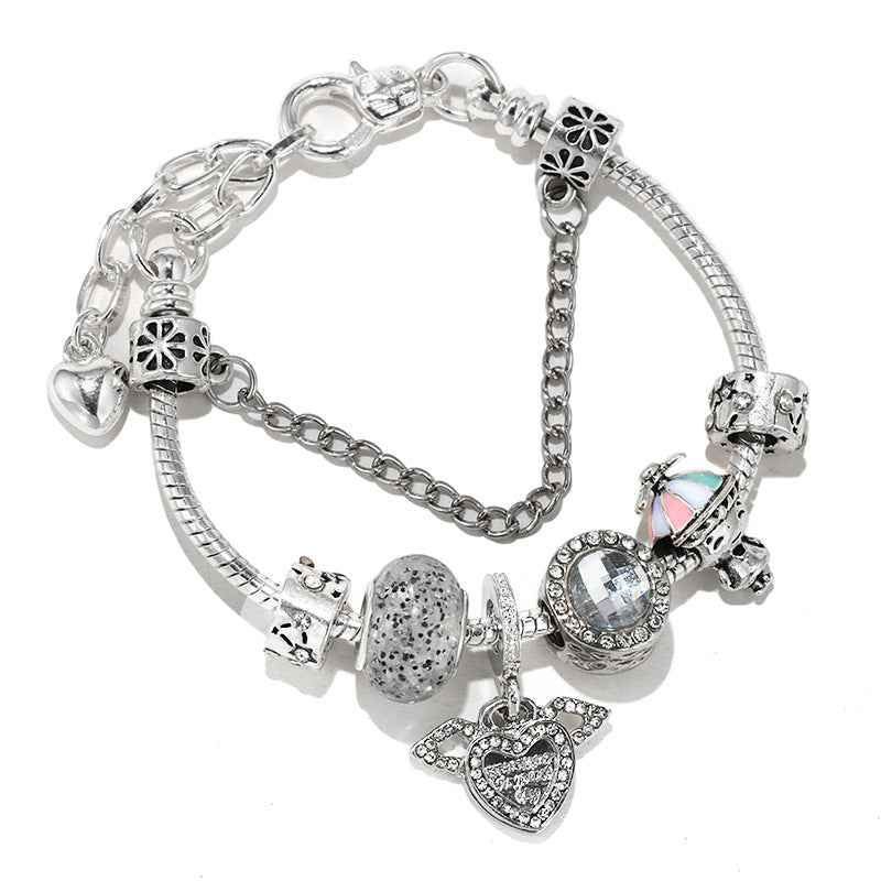 Classic Star And Moon Pendant Bracelet