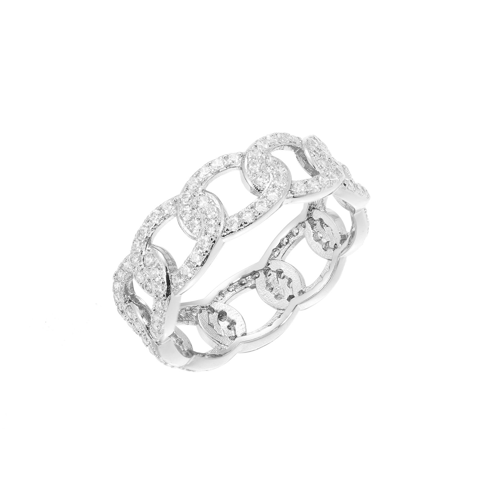 Jurchen Gold-plated Diamond-studded Chain Ring