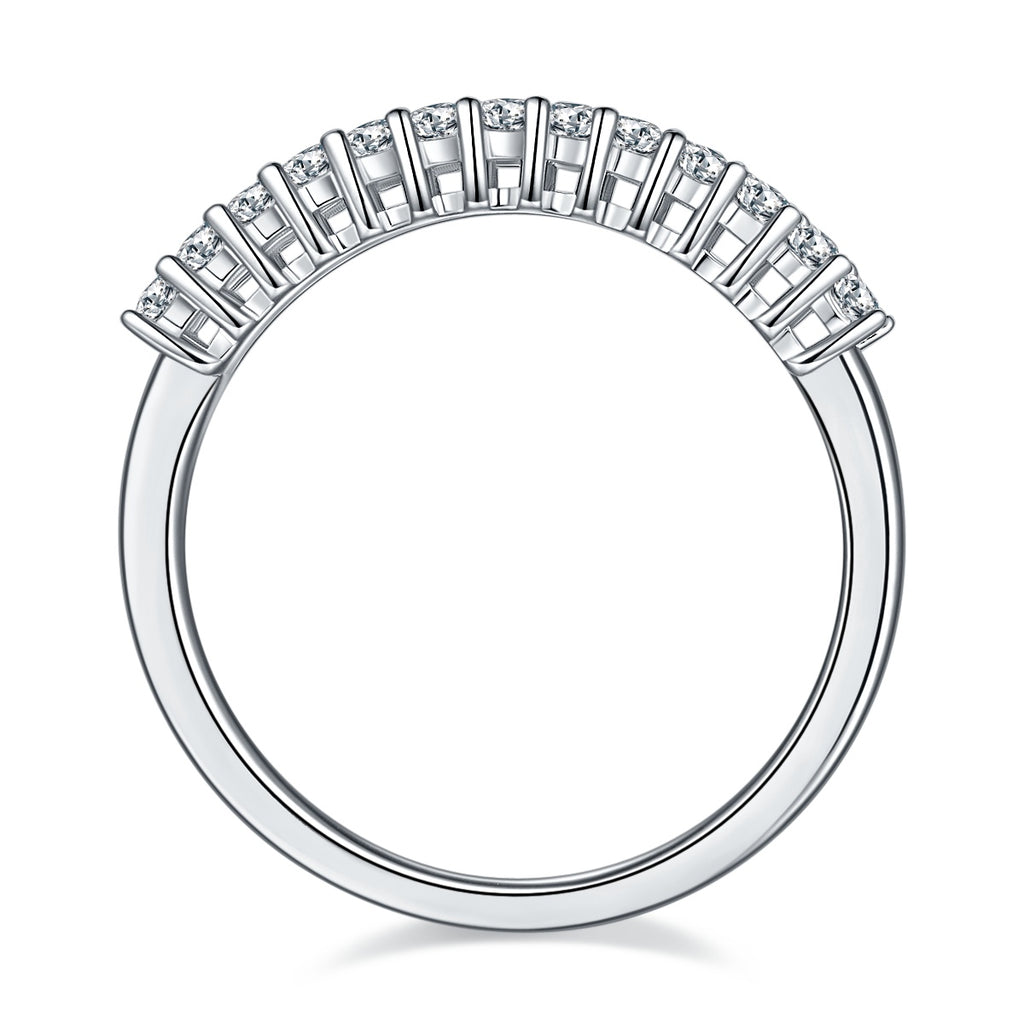 A Luxurious And Fashionable Light Luxury Jewelry Silver Ring Set With Top-quality Moissanite, S925 Silver Plated With Platinum