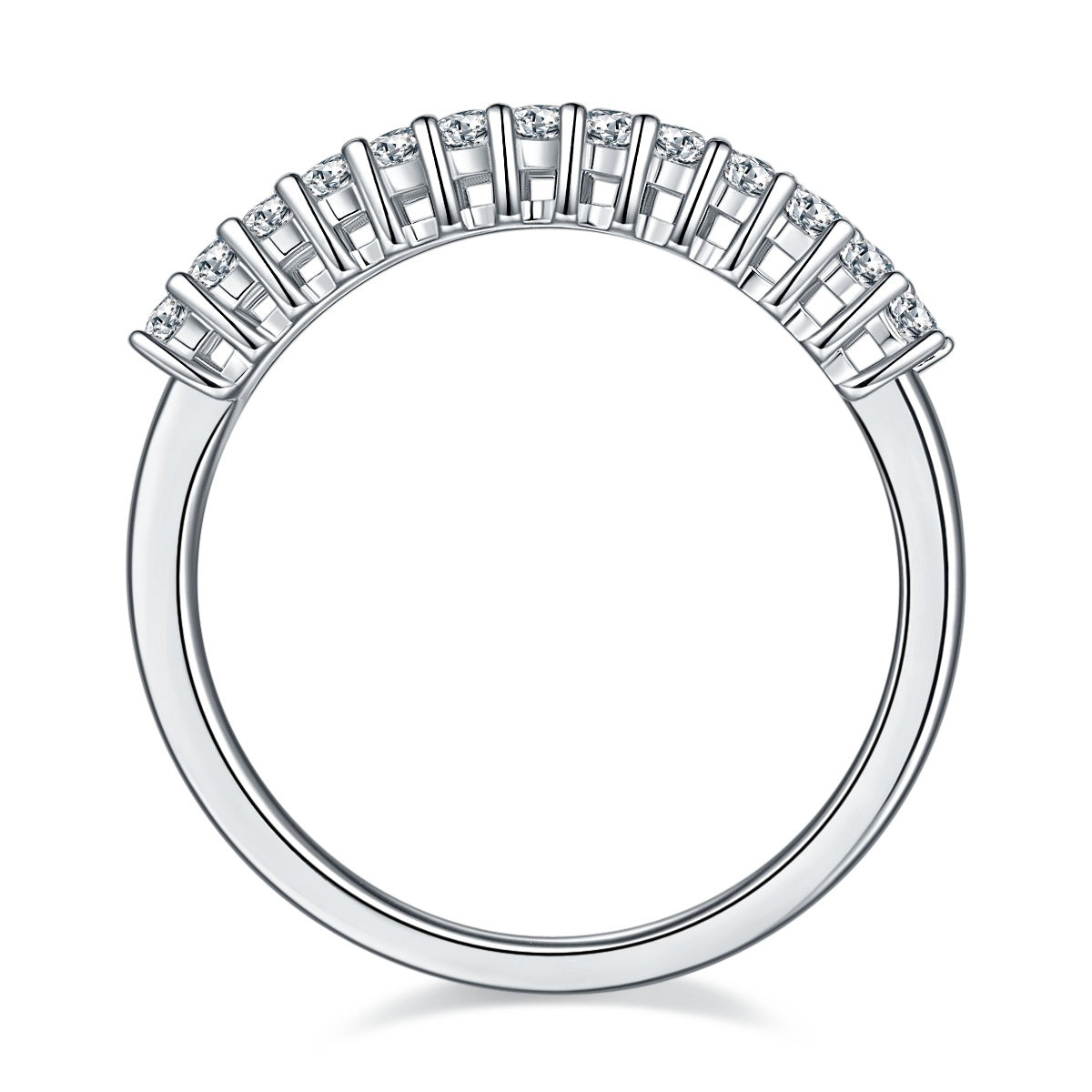 A Luxurious And Fashionable Light Luxury Jewelry Silver Ring Set With Top-quality Moissanite, S925 Silver Plated With Platinum