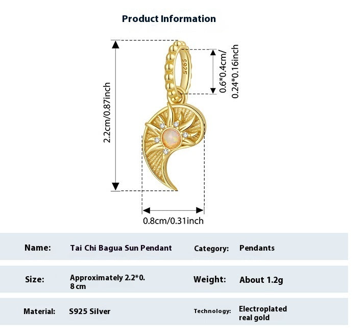 Original Eight-diagram-shaped Appetizer Sun Moon Pendant Ornaments Accessories