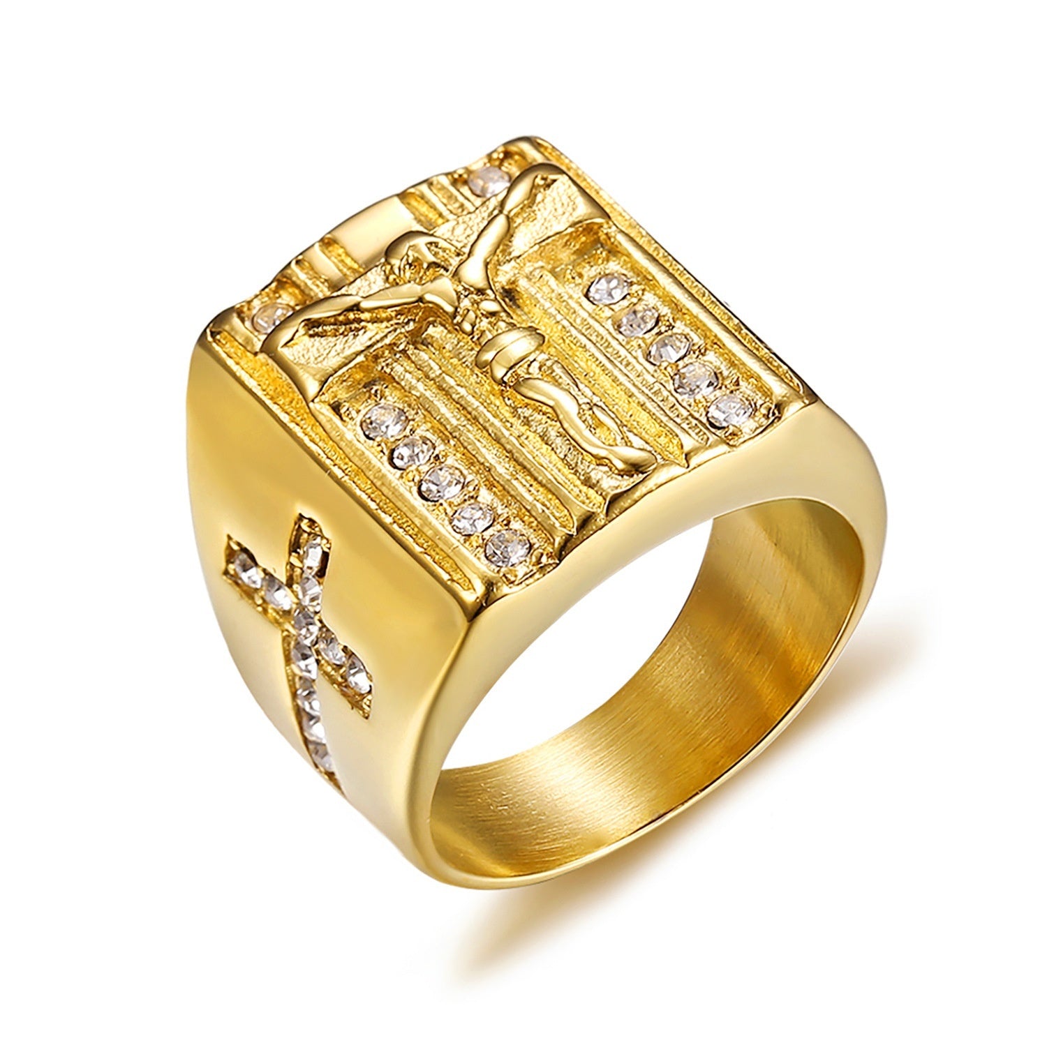 Creative Square Glass Rhinestone Men's Jewelry Ring