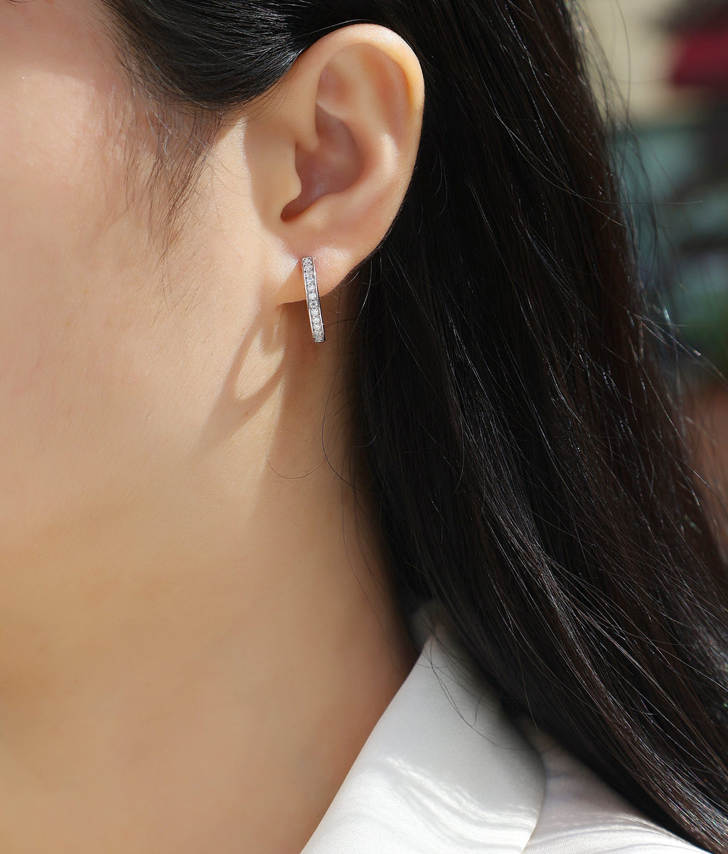 Morning Dew - Earrings Set With Top-quality Moissanite S925, Silver And Platinum-plated Stud Earrings, A Fashionable And Trendy Accessory That Can Be Tested With A Diamond Pen