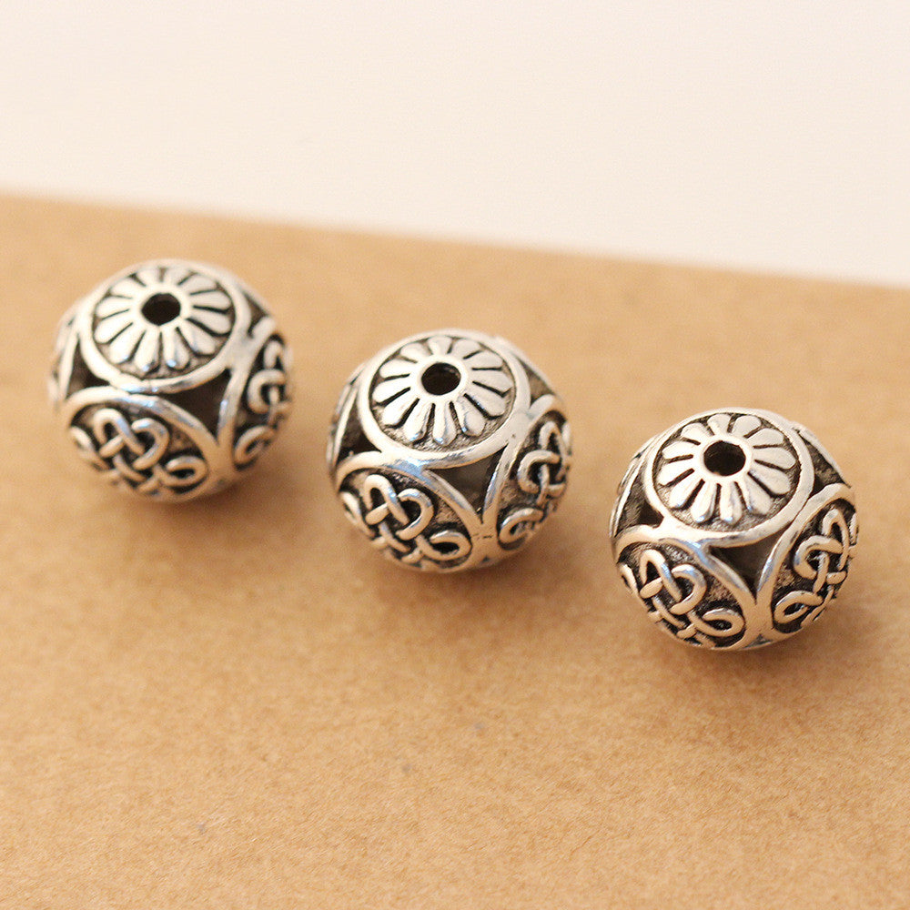 Sterling Silver Tibetan Bead Hollow Jewelry