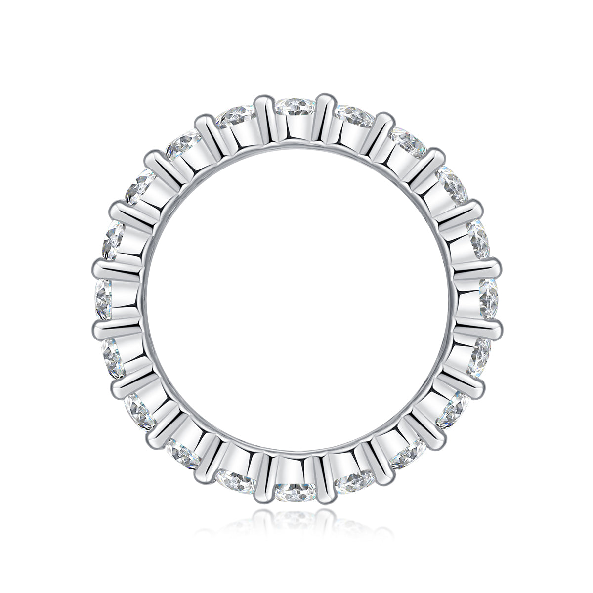 Luo Shen - A Wedding Ring Set With Top-quality Egg-shaped Moissanite S925 Silver And Platinum-plated Diamond. The Ring Can Be Inspected With A Diamond Pen