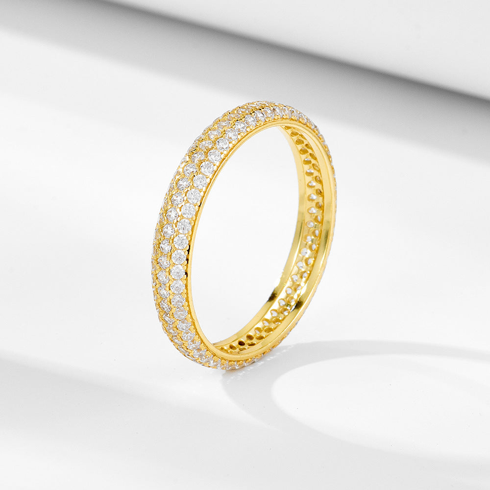 A Fully Diamond-encrusted Zircon Index Finger Ring