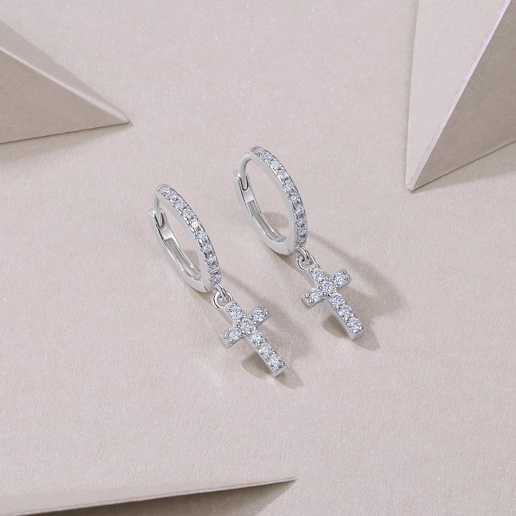 Top-quality Moissanite Luxury And Fashionable Light Luxury Jewelry Silver Stud Earrings S925 Silver Plated Platinum