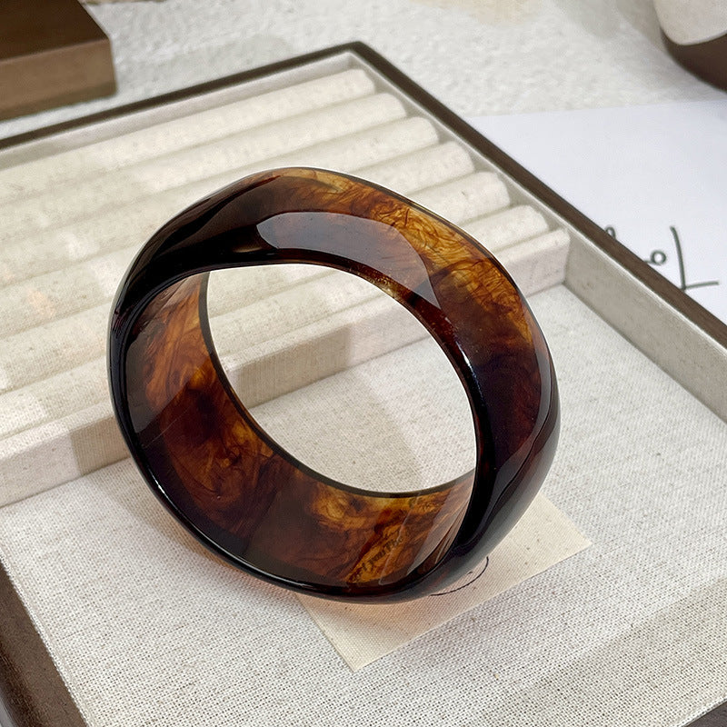 Irregular Acrylic Wide-Edge Bracelet For Women