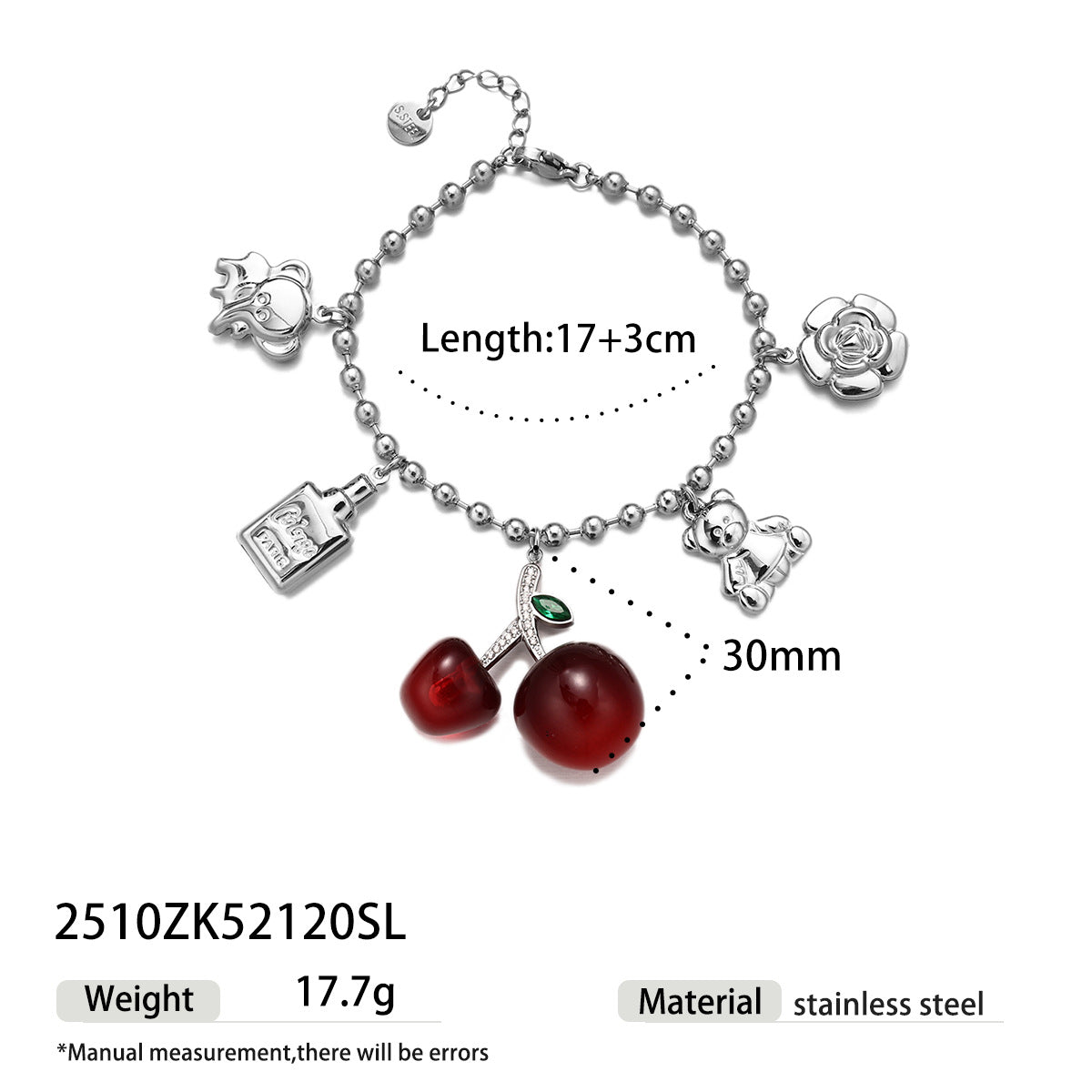 Fashionable And Exquisite Cherry Elephant Bear Flower Pendant