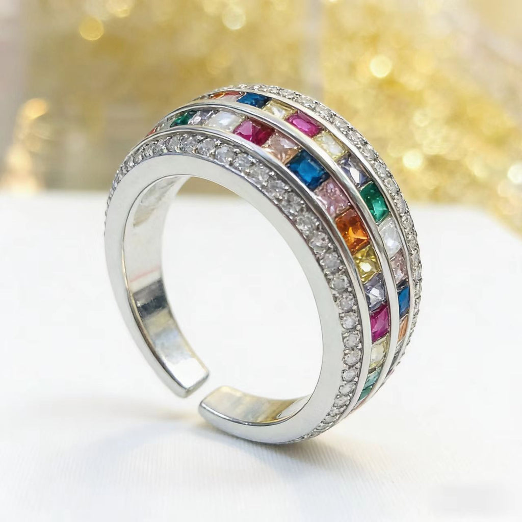 Versatile Copper Zircon Electroplated Real Gold Color Ring For Women