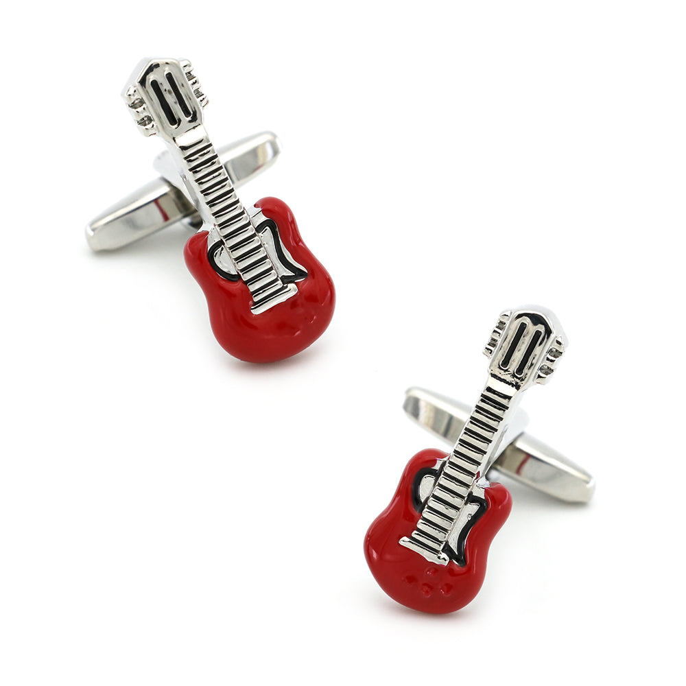 High Quality New French Style Red Guitar Cufflinks