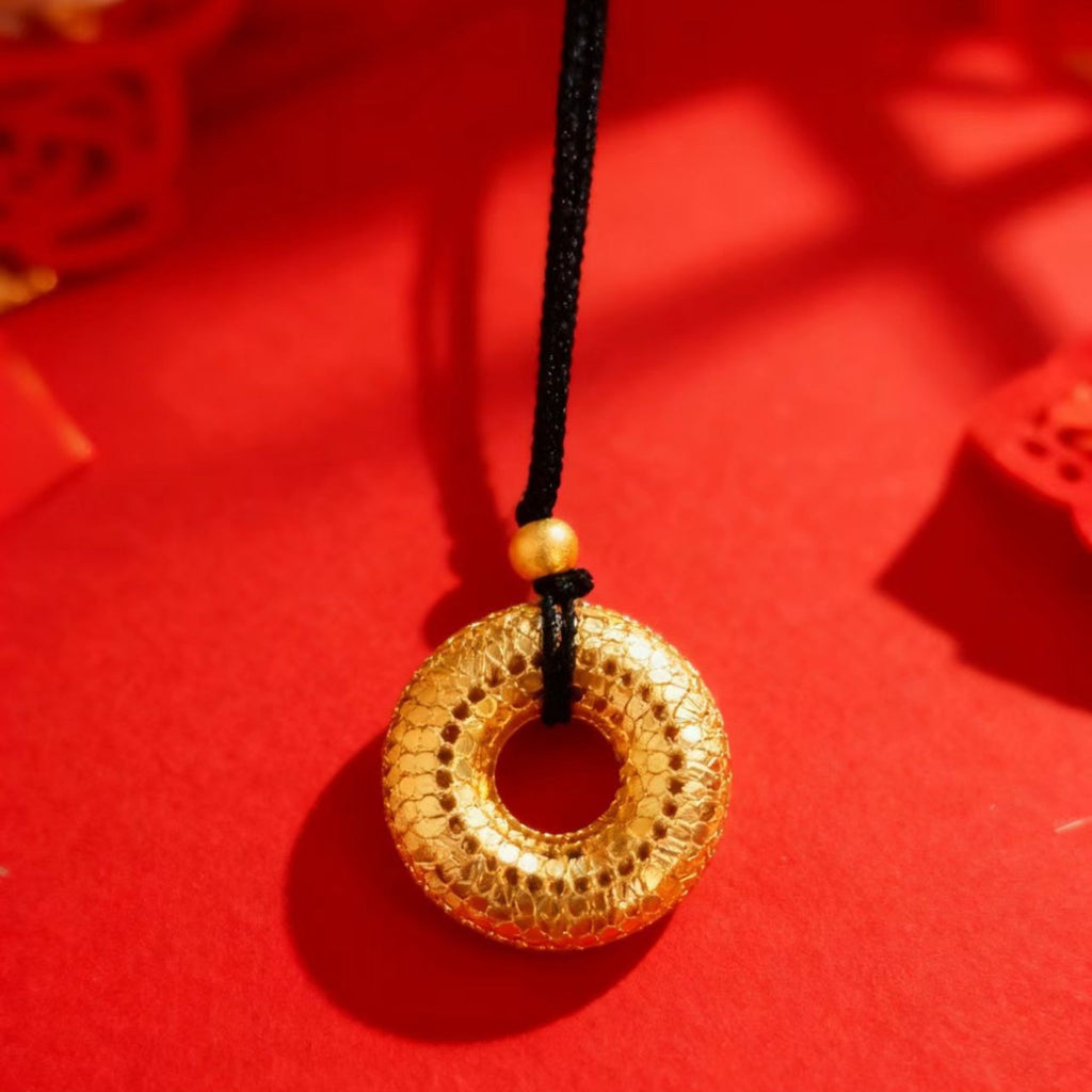 Dragon Scale Honeycomb Peace Pendant Sweater Chain Charm