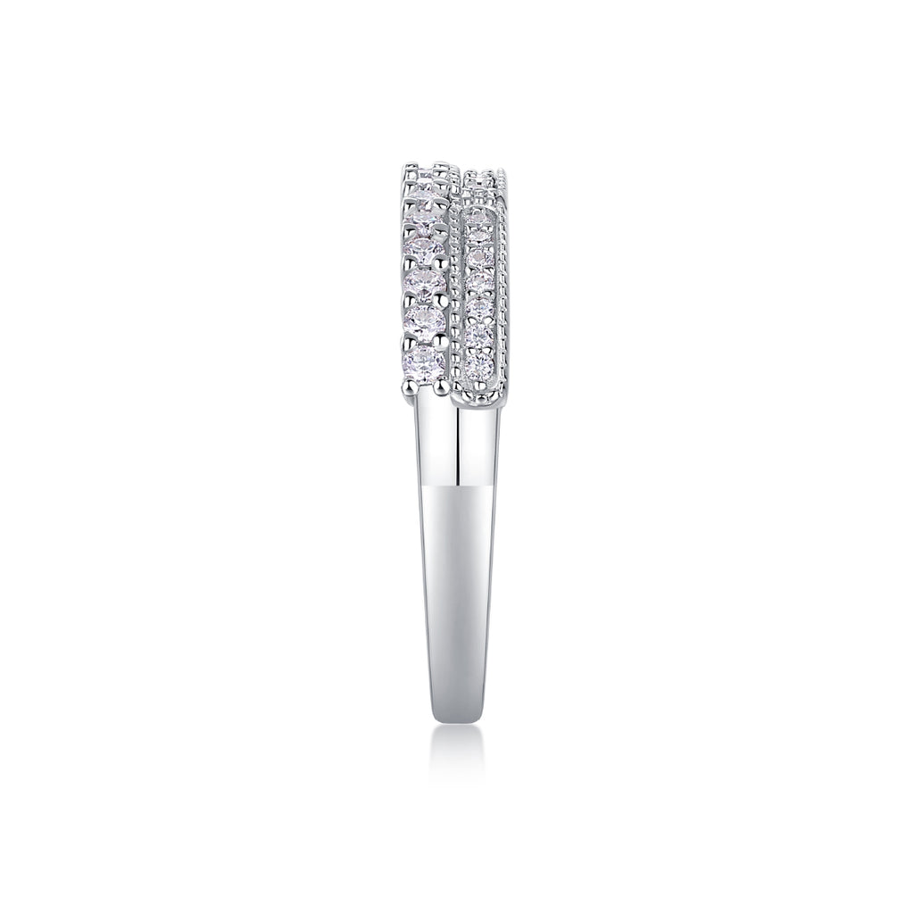Deep Sea Secret Realm - A Wedding Ring Set With Top-quality Moissanite S925 Silver And Platinum-plated Diamond Can Be Tested With A Diamond Pen
