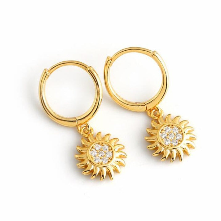 Diamond-inlaid Geometric Retro Style Earrings