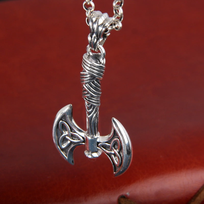 Pure Silver Viking Axe Pendant Unique Niche