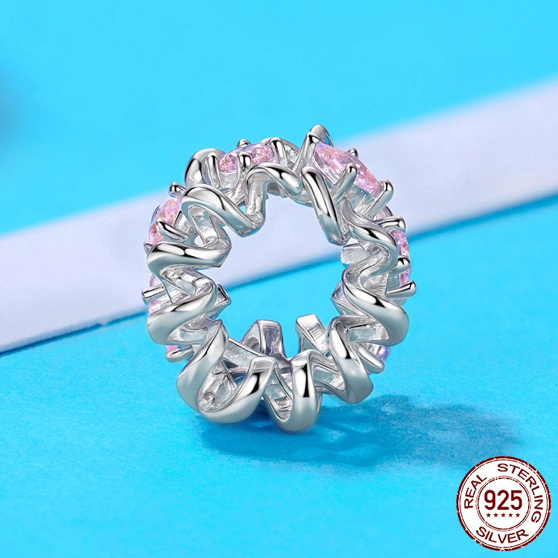 S925 Sterling Silver Bow Spacer Beads Diy Bracelet String Beads
