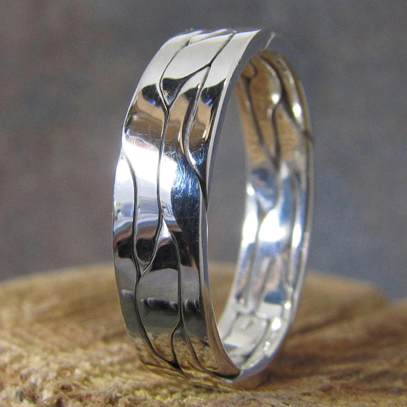 Cool Retro Edgy Ring With A Minimalist Design