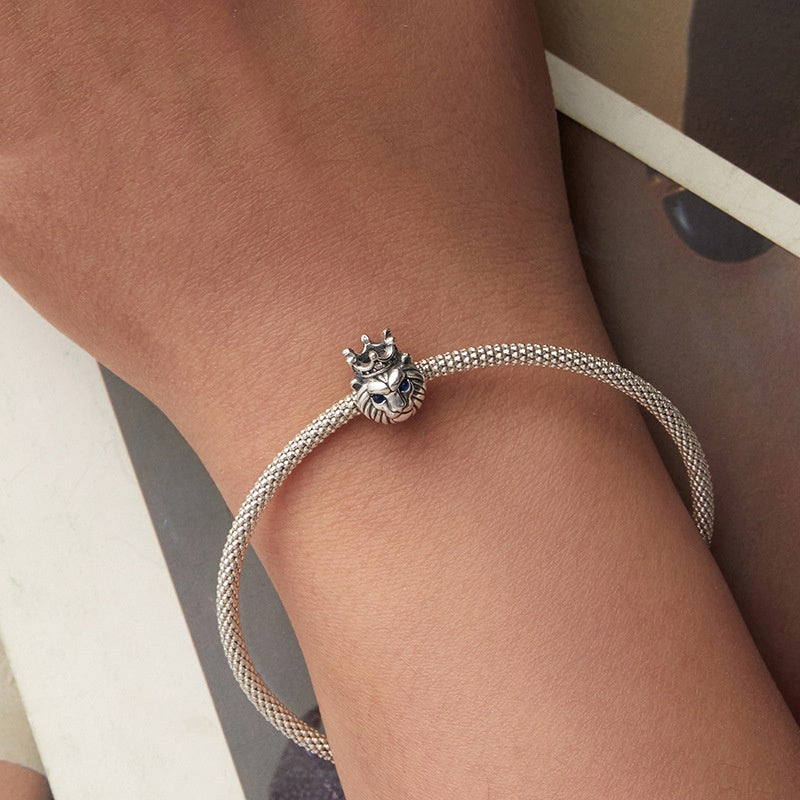 S925 Sterling Silver Lion Crown Bead Accessories