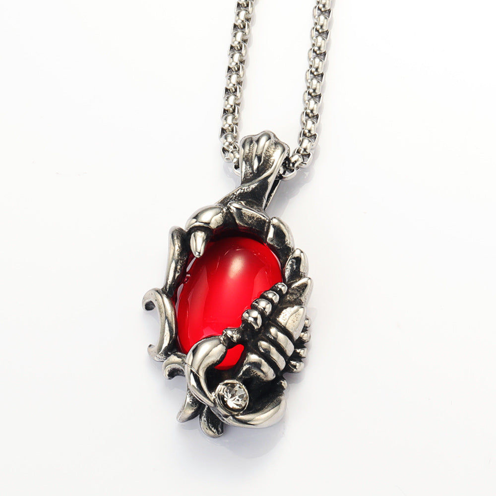Fashion Transparent Gem Men's Titanium Steel Pendant