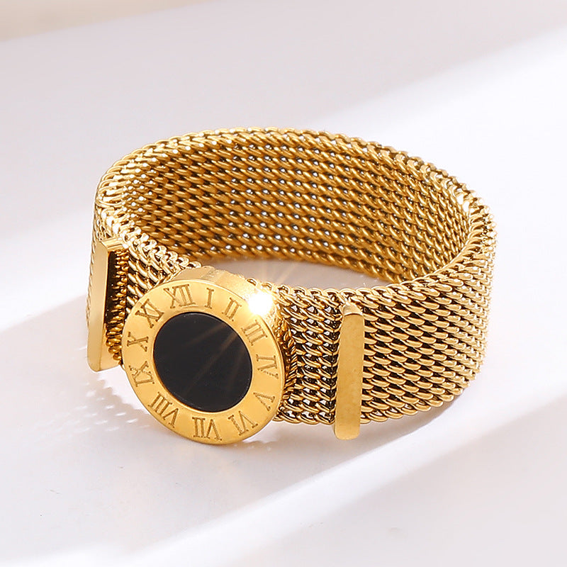 Stainless Steel Roman Numeral Ring Belt Chain