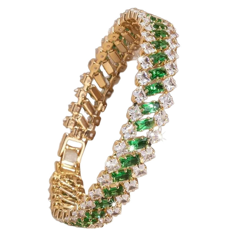New Multi-row Diamond Braceletsleek And Dazzling With A Full Diamond Setting