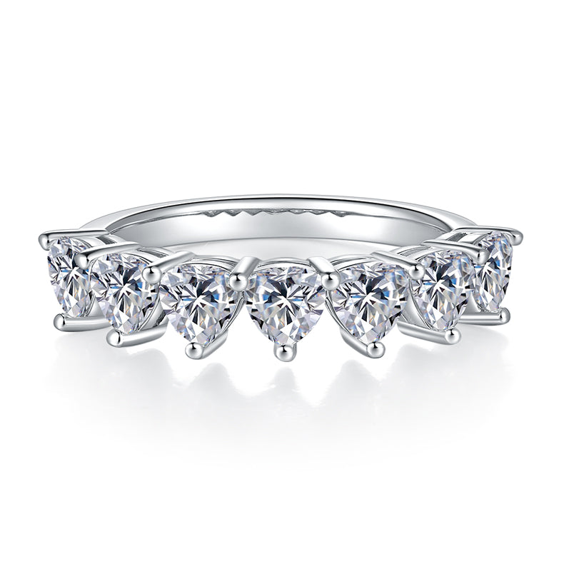 A Luxurious And Fashionable Light Luxury Jewelry Silver Ring Set With Top-quality Moissanite, S925 Silver Plated With Platinum