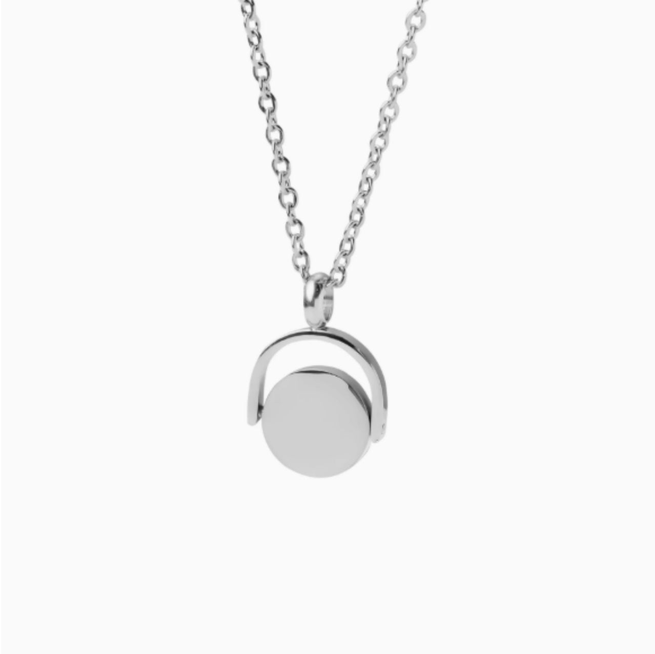 Round Ring Necklace With Engraved Pet Photo