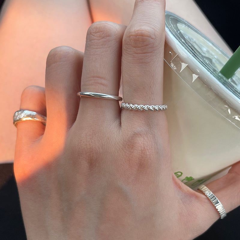 Handcrafted Silver Hammered-Texture Ring For The Discerning Tastemaker