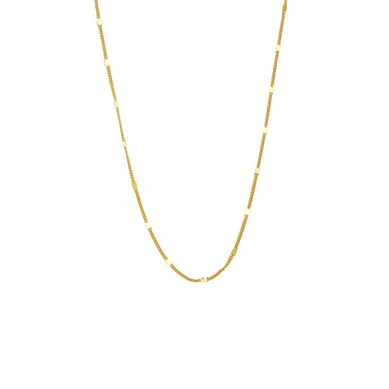 S925 Sterling Silver Necklace With A Minimalist, High-end 18K Gold Finish