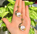 Bohemian-style Cat Earrings With A Moon Design