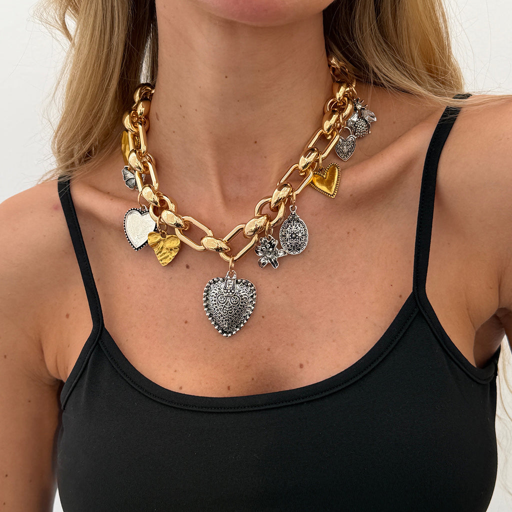 Punk-style Trendy Heart Pendant Necklace