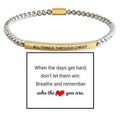 4mm Gold Bead Bracelet With Stainless Steel Curved Tube And Laser Engraving