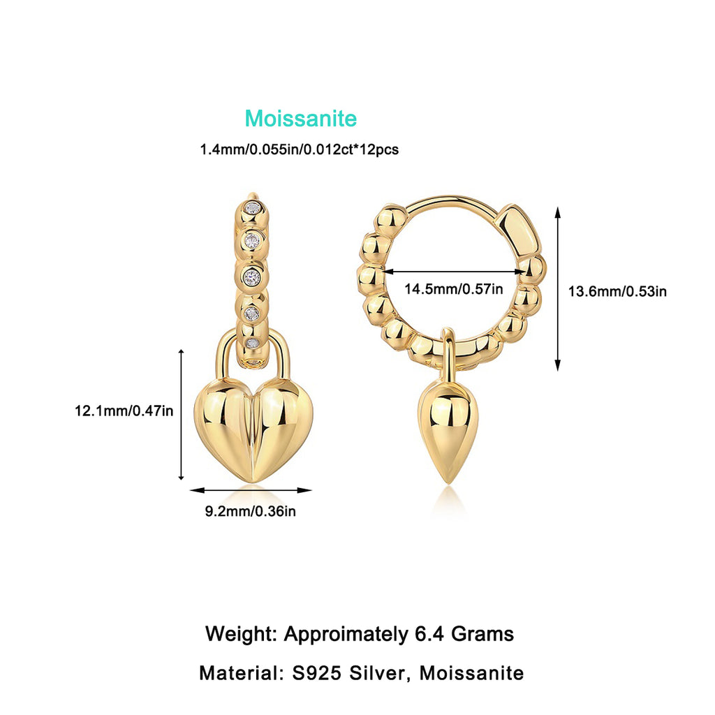 Rotating Love - Top-quality Moissanite Luxury Fashion Light Luxury Jewelry Silver Stud Earrings S925 Silver Electroplated Gold