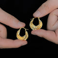 French Vintage-style Metallic Pleated Earrings