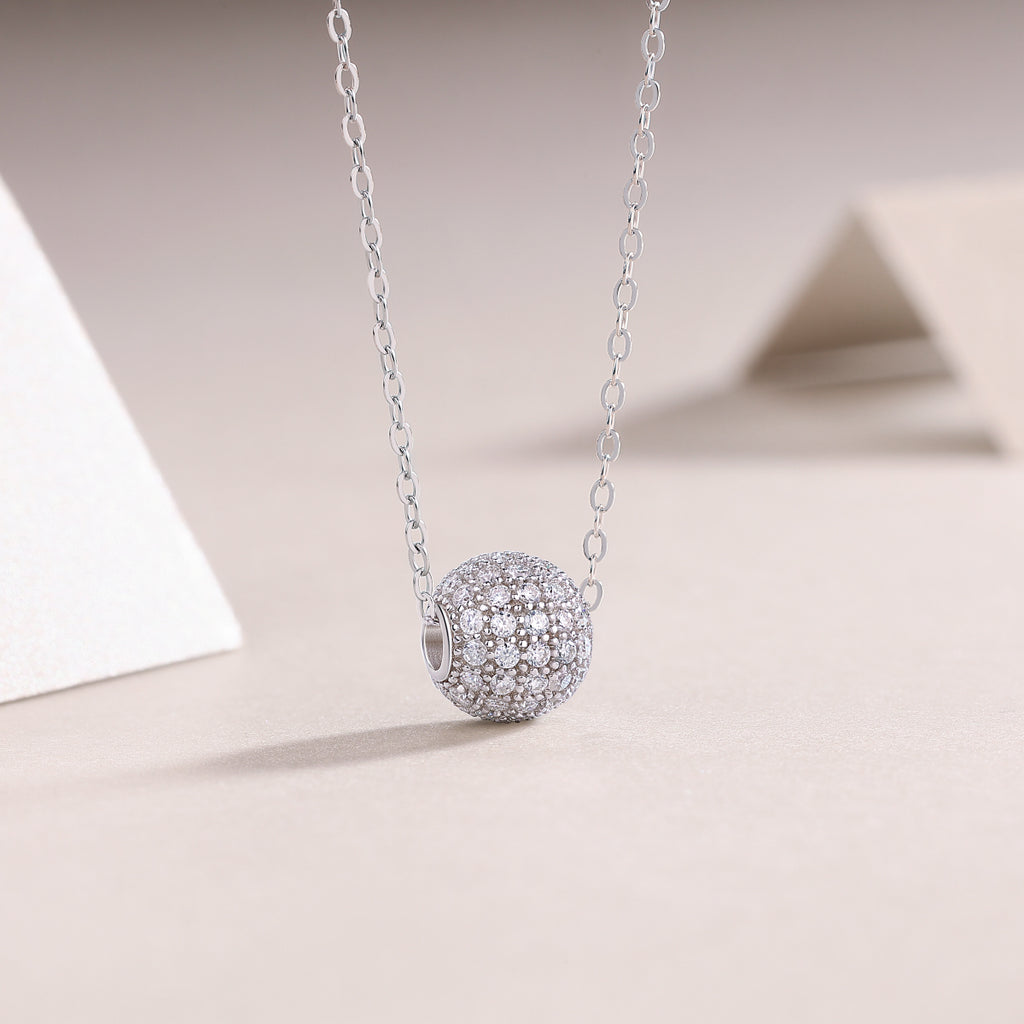 Meet At This Moment - S925 Silver Plated Platinum Jewelry Pendant Necklace Set With Top-quality Moissanite Fashion Light Luxury Jewelry
