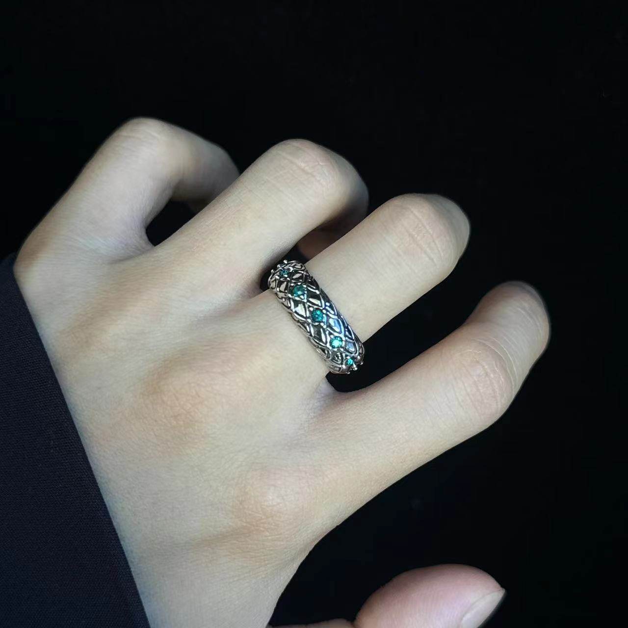 Vintage Vintage Men's Niche Adjustable Ring With An Open Mouth