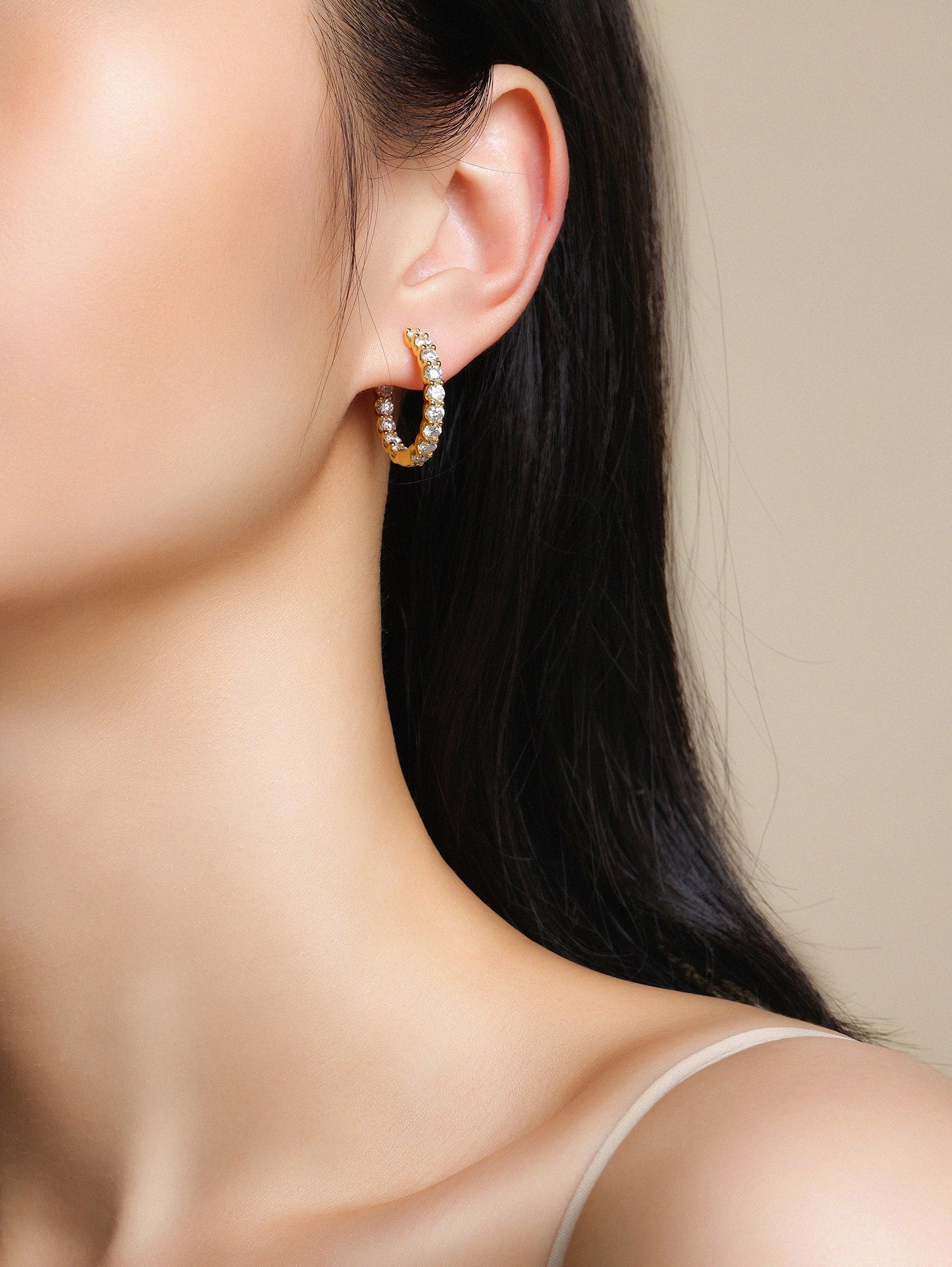 Diamond Tassels - Set With Top-quality Moissanite Luxury And Fashionable Light Luxury Jewelry, Silver Stud Earrings, S925 Silver Plated With Gold