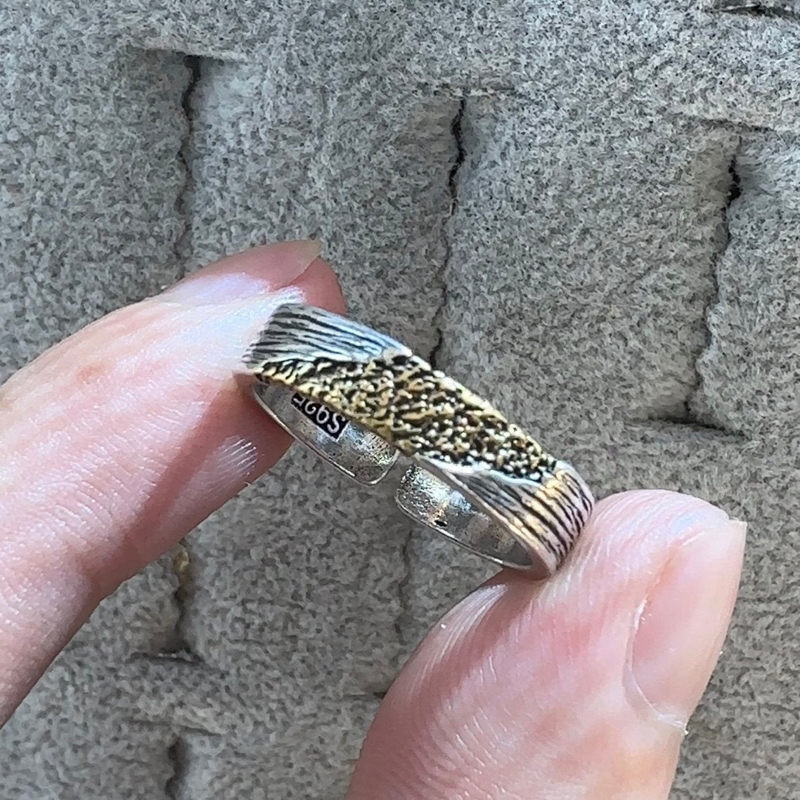 Vintage Vintage Men's Niche Adjustable Ring With An Open Mouth