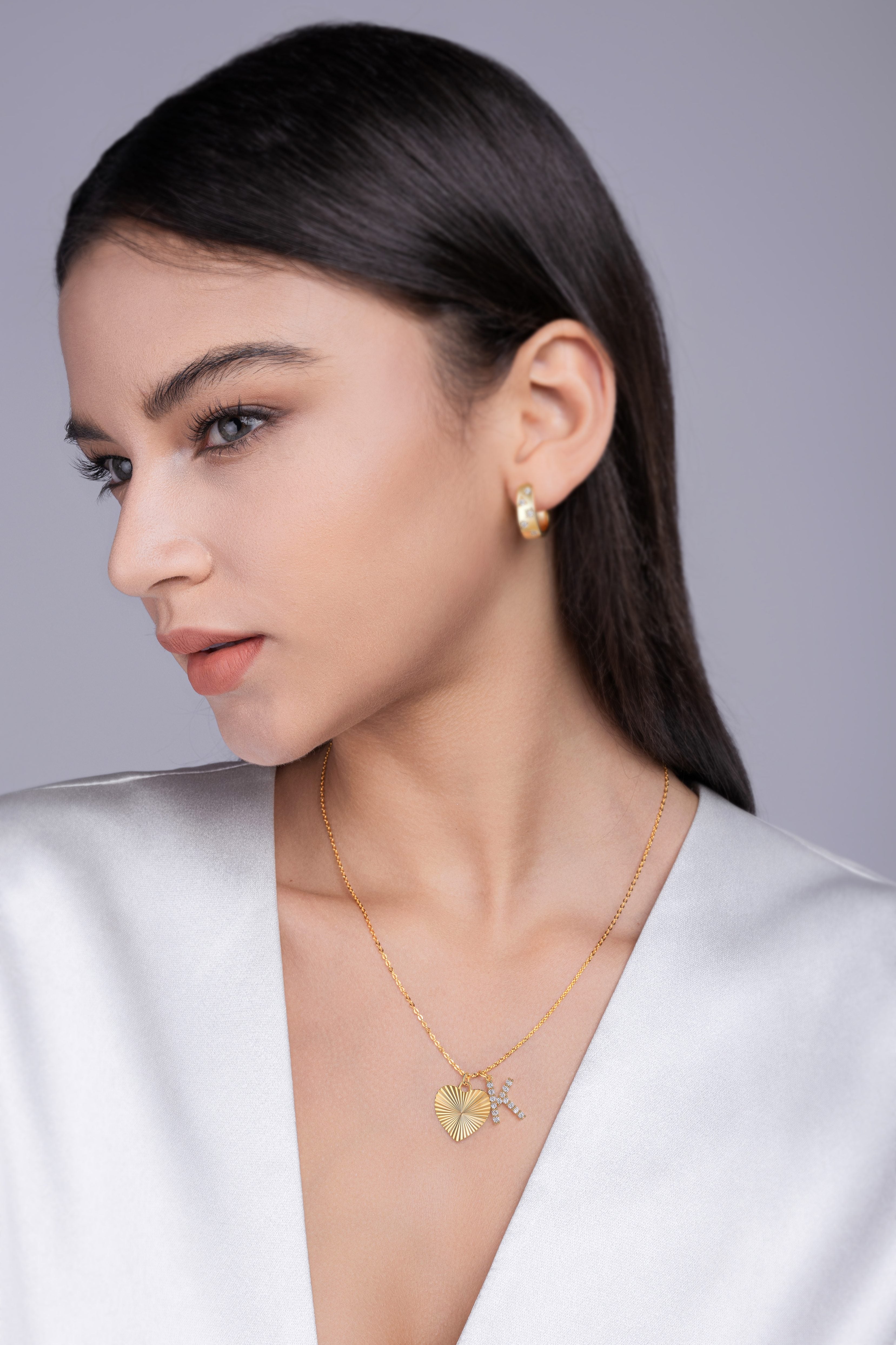 Heart Secret - A Fashionable And Trendy Necklace Pendant Set With Top-quality Moissanite S925 And Silver Plated With Gold Can Be Tested With A Diamond Pen