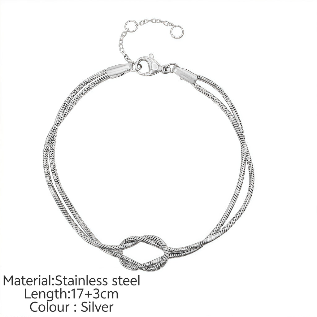 Simple Knotted Snake Chain In Stainless Steel